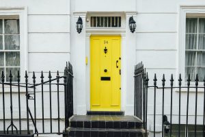 a yellow door